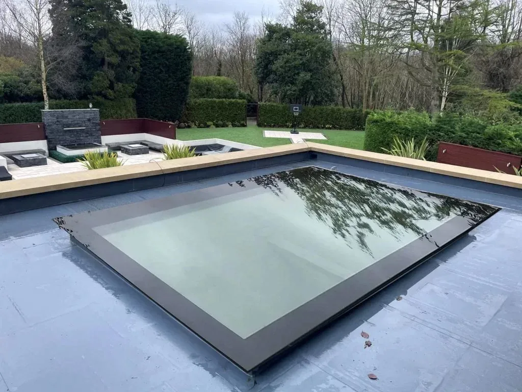 All-glass rooflight on a flat roof