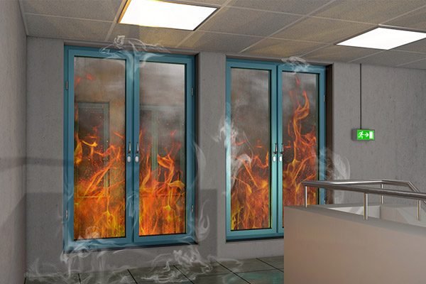 Fire-rated laminated glass build-up