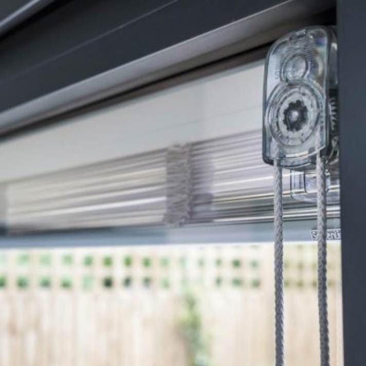 Cord-operated integral blinds