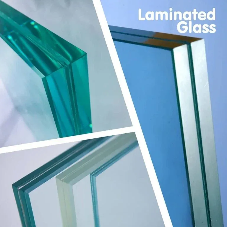 Laminated glass showing the bonded interlayer