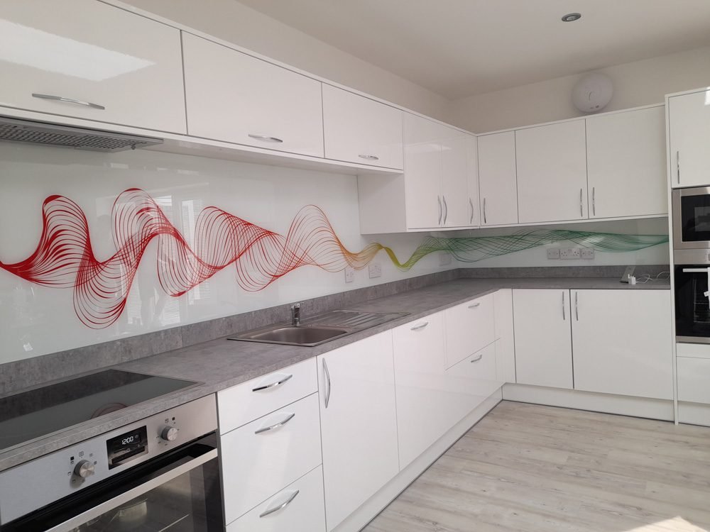 Printed glass splashback