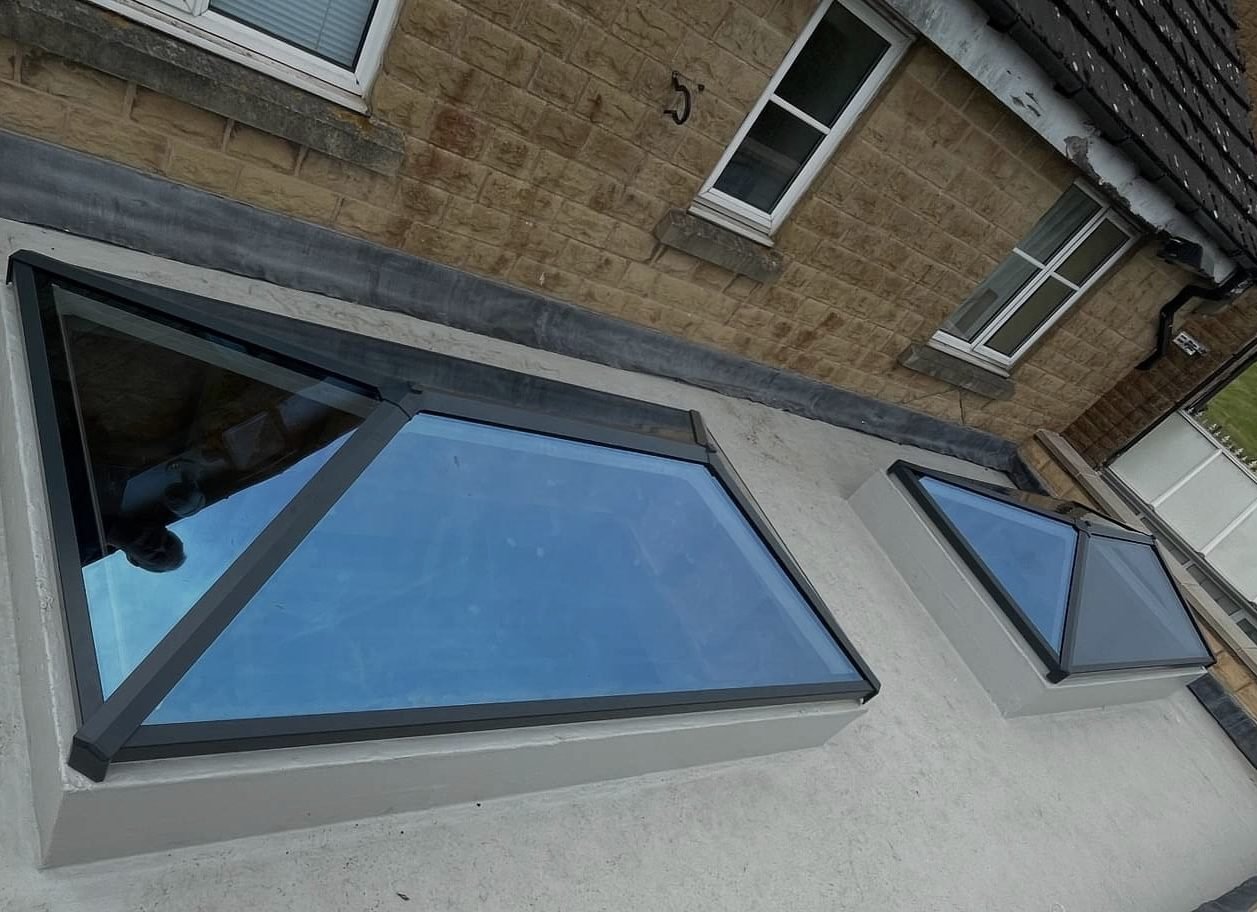 Glazed roof lantern over a kitchen extension